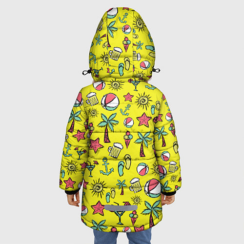 Зимняя куртка для девочки Летний рай / 3D-Красный – фото 4