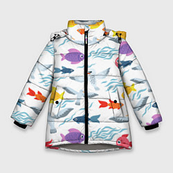 Зимняя куртка для девочки Рыбы и чайки