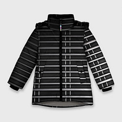 Куртка зимняя для девочки Прямые линии, цвет: 3D-светло-серый