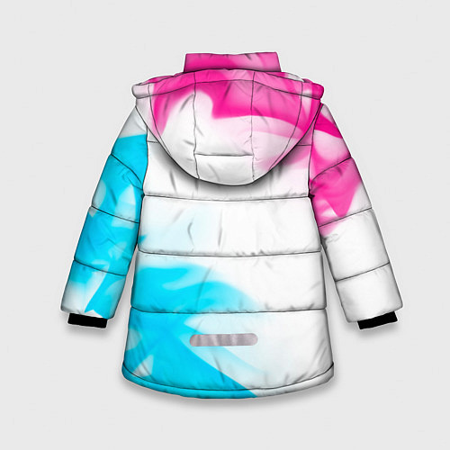Зимняя куртка для девочки Quake neon gradient style: надпись, символ / 3D-Черный – фото 2