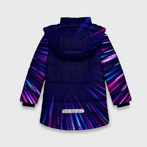Зимняя куртка для девочки Volkswagen neon speed lines / 3D-Черный – фото 2