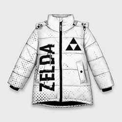Зимняя куртка для девочки Zelda glitch на светлом фоне: надпись, символ