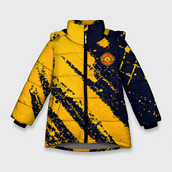 Зимняя куртка для девочки ФК Манчестер Юнайтед эмблема