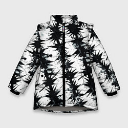 Куртка зимняя для девочки Паттерн с колючей проволокой, цвет: 3D-светло-серый