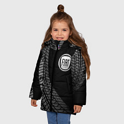 Куртка зимняя для девочки Fiat tire tracks, цвет: 3D-черный — фото 2