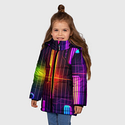 Куртка зимняя для девочки Неонка, цвет: 3D-красный — фото 2