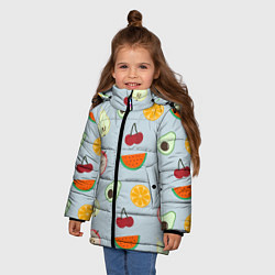 Куртка зимняя для девочки Фруктики, цвет: 3D-красный — фото 2