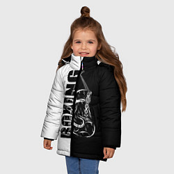 Куртка зимняя для девочки Boxing чёрно-белое, цвет: 3D-светло-серый — фото 2