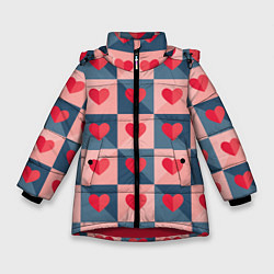 Зимняя куртка для девочки Pettern hearts