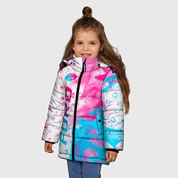 Куртка зимняя для девочки Ford neon gradient style: по-вертикали, цвет: 3D-черный — фото 2