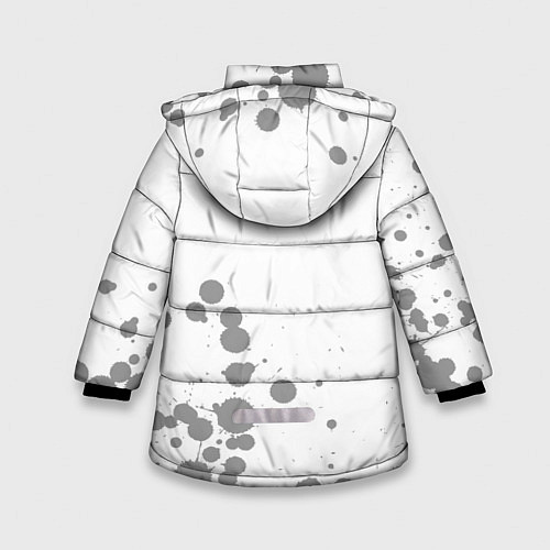 Зимняя куртка для девочки JoJo Bizarre Adventure glitch на светлом фоне: над / 3D-Черный – фото 2