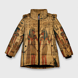 Куртка зимняя для девочки Имитация папируса: арт нейросети, цвет: 3D-черный