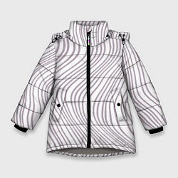 Куртка зимняя для девочки Кривые линии, цвет: 3D-светло-серый