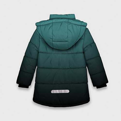 Зимняя куртка для девочки Градиент зелено-черный / 3D-Черный – фото 2