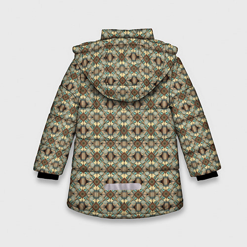 Зимняя куртка для девочки Золотисто-коричневая симметрия / 3D-Черный – фото 2