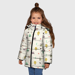 Куртка зимняя для девочки Летний вайб, цвет: 3D-светло-серый — фото 2