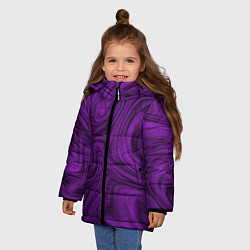 Куртка зимняя для девочки Фиолетовая абстракция размытие, цвет: 3D-черный — фото 2