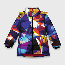 Куртка зимняя для девочки Мозаичный узор, цвет: 3D-красный