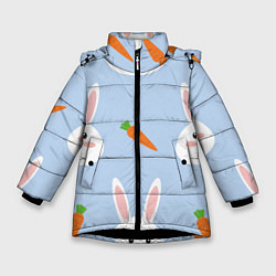 Зимняя куртка для девочки Зайчики и морковки