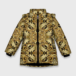 Куртка зимняя для девочки Золотая кольчуга, цвет: 3D-черный