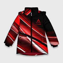 Куртка зимняя для девочки Mitsubishi emblem Митсубиши, цвет: 3D-красный