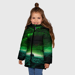Куртка зимняя для девочки Космический шторм, цвет: 3D-светло-серый — фото 2