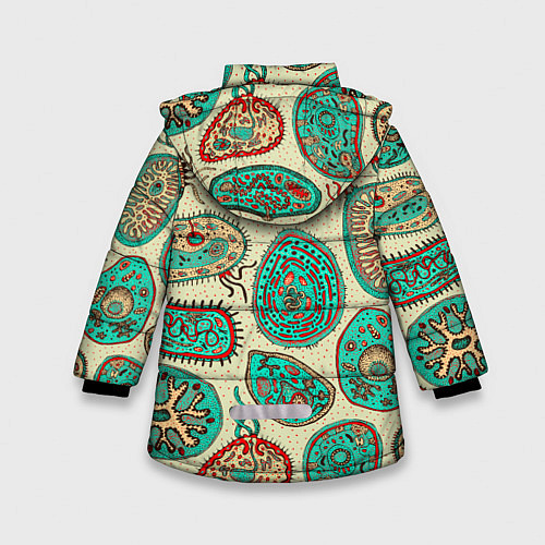 Зимняя куртка для девочки Бактерии / 3D-Черный – фото 2