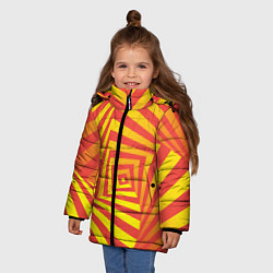 Куртка зимняя для девочки Оптическая иллюзия вглубь, цвет: 3D-светло-серый — фото 2