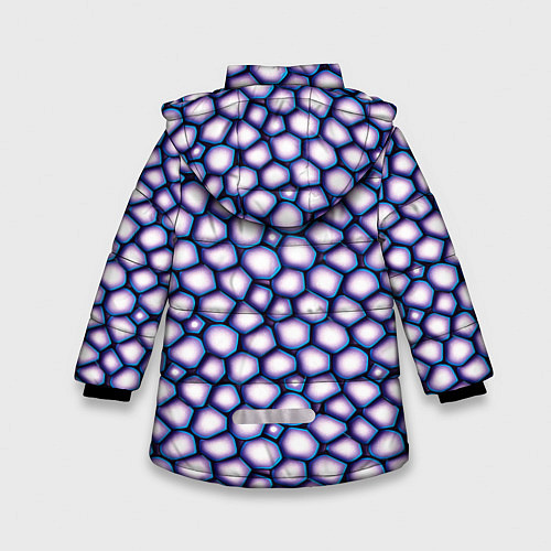 Зимняя куртка для девочки Текстура неоновых камней / 3D-Черный – фото 2
