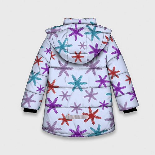 Зимняя куртка для девочки Веточки орнамент / 3D-Черный – фото 2
