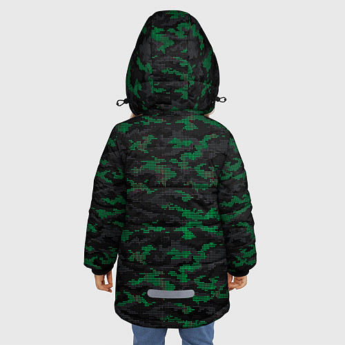 Зимняя куртка для девочки Точечный камуфляжный узор Spot camouflage pattern / 3D-Светло-серый – фото 4