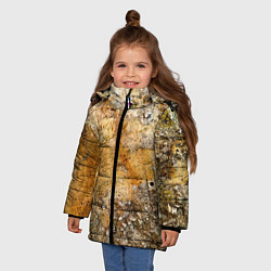 Куртка зимняя для девочки Скалистая поверхность, цвет: 3D-светло-серый — фото 2