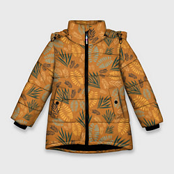 Зимняя куртка для девочки Мексиканские оранжевые папаротники