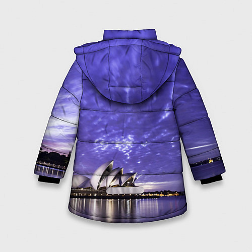 Зимняя куртка для девочки Сидней в фиолетовом в закате / 3D-Черный – фото 2