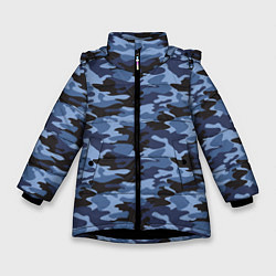 Куртка зимняя для девочки Камуфляж Омона и Росгвардии, цвет: 3D-черный