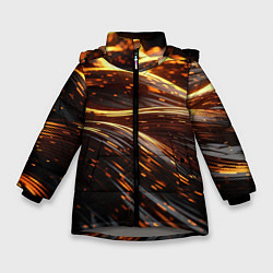 Куртка зимняя для девочки Золотые волны, цвет: 3D-светло-серый