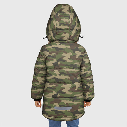 Зимняя куртка для девочки Камуфляж лесной зелёный / 3D-Светло-серый – фото 4