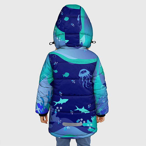 Зимняя куртка для девочки На глубине / 3D-Светло-серый – фото 4