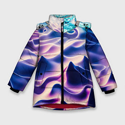 Куртка зимняя для девочки Морское дно абстракция, цвет: 3D-красный