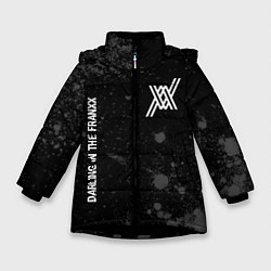 Куртка зимняя для девочки Darling in the FranXX glitch на темном фоне: надпи, цвет: 3D-черный