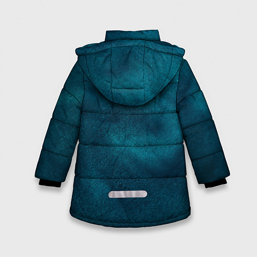 Зимняя куртка для девочки Синие туманные камешки / 3D-Черный – фото 2