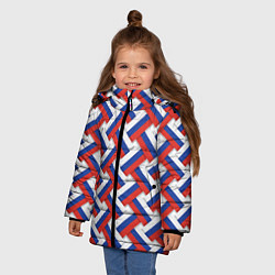 Куртка зимняя для девочки Россия - плетёнка, цвет: 3D-черный — фото 2