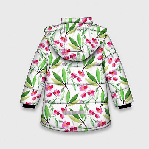 Зимняя куртка для девочки Tender flowers / 3D-Черный – фото 2