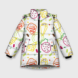 Куртка зимняя для девочки Вкусности, цвет: 3D-светло-серый