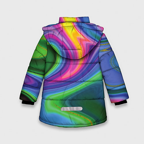 Зимняя куртка для девочки Color abstraction / 3D-Красный – фото 2