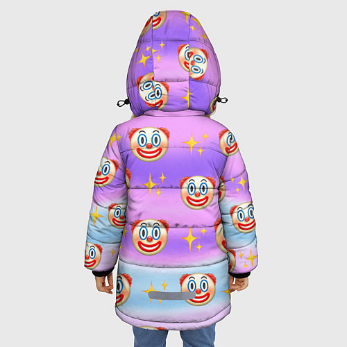 Зимняя куртка для девочки Узор с Клоунами / 3D-Красный – фото 4
