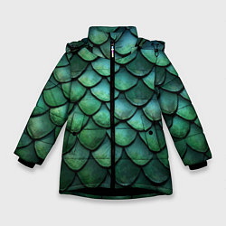 Зимняя куртка для девочки Чешуя зелёного дракона