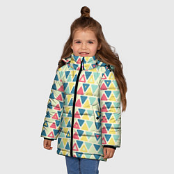 Куртка зимняя для девочки Треугольный орнамент, цвет: 3D-черный — фото 2