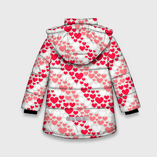 Зимняя куртка для девочки Волны Любви - сердечки / 3D-Черный – фото 2