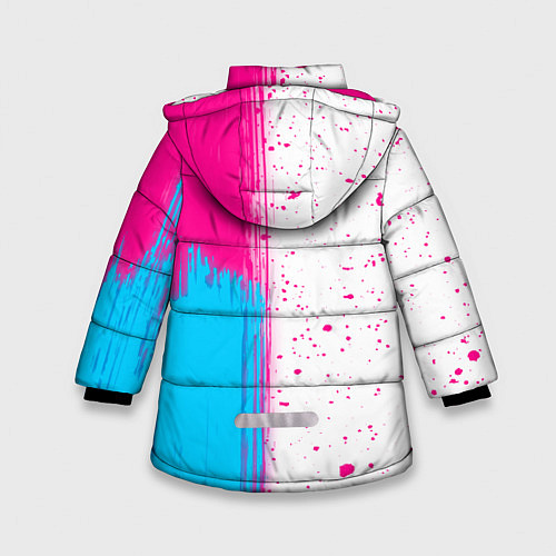 Зимняя куртка для девочки Tomb Raider neon gradient style: по-вертикали / 3D-Черный – фото 2